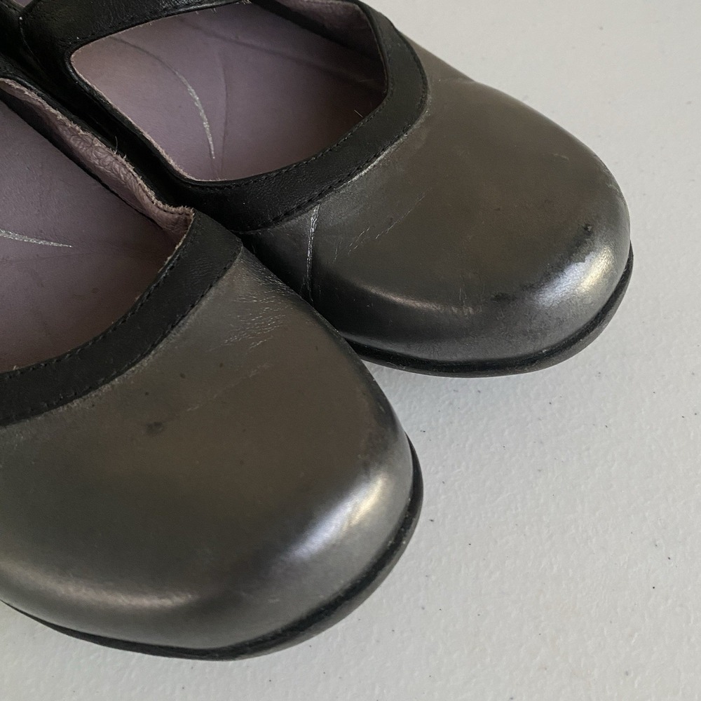Dansko Mary Janes Womens 8-8.5 Misty Metallic‎ Nappa 39 Pewter Leather Shoes - Picture 4 of 10